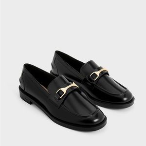 Metallic-Accent Loafers by Charles & Keith